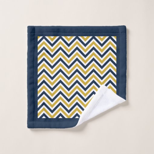 Monogrammed Yellow Blue Chevron Pattern Bath Towel Set Zazzle