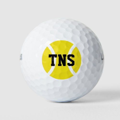 Monogrammed yellow tennis ball Wilson golf balls