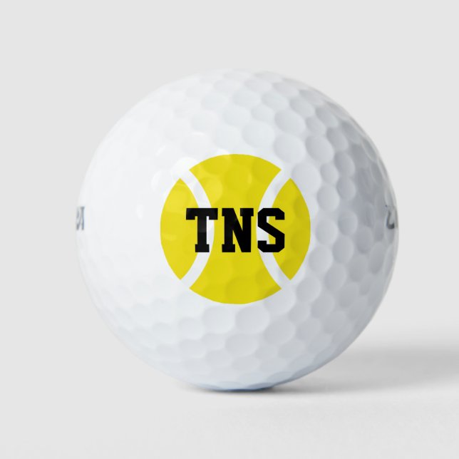 Monogrammed yellow tennis ball Wilson golf balls (Front)