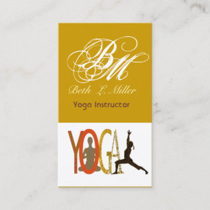 Monogrammed Yoga Yogi Fit Instructor Meditation Business Card