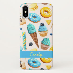 Monogrammed Yummy Ice Cream Donuts Cup Cake iPhone X Case