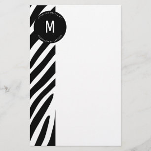 Monogrammed Zebra Border from the Office Stationery