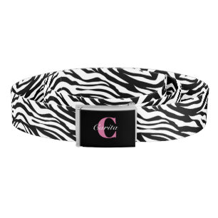 Monogrammed Zebra Print Belt
