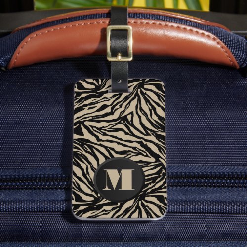 Monogrammed Zebra Print Luggage Tag