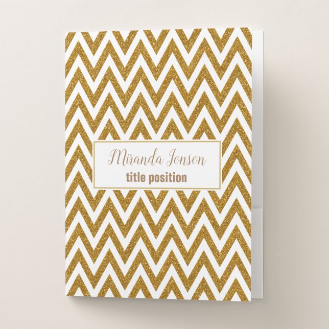 Monogrammed Zigzag Pocket Folder (Front)