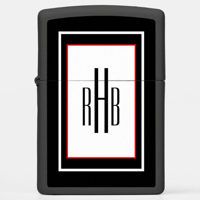 Monogrammed Zippo Lighter Gift For Him (Front)