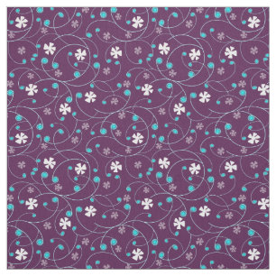 Monograms and flowers on a lilac background. fabric