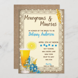 Monograms and Mimosas Bridal Shower Invitations