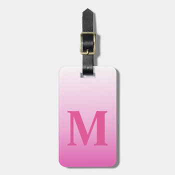 Monograms Blush Pink Magenta Cherry Blossom Pink Luggage Tag by cranberrysky at Zazzle
