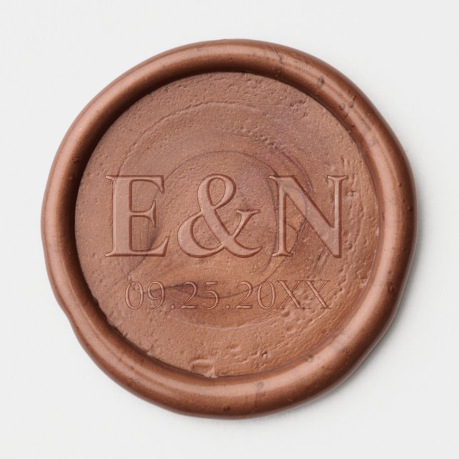 Monograms Bride Groom DIY Wedding Wax Seal Sticker (Front)