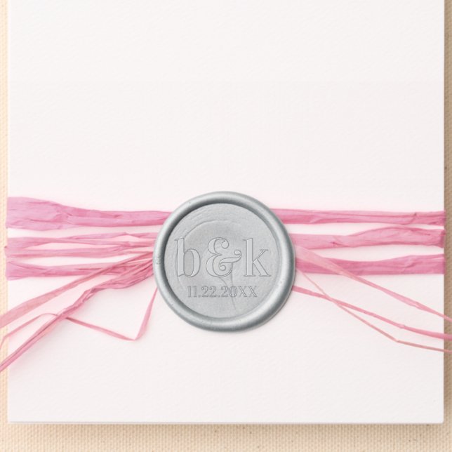 Monograms Bride Groom DIY Wedding Wax Seal Sticker (Front)