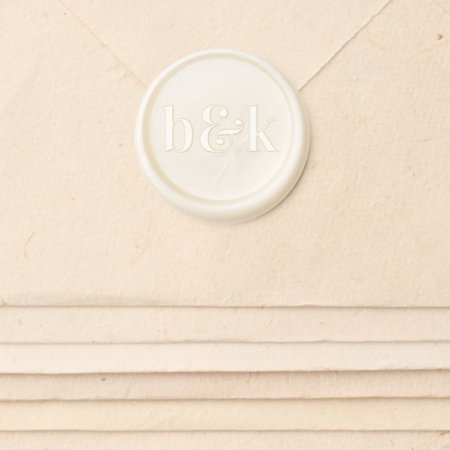 Monograms Bride Groom DIY Wedding Wax Seal Sticker (Front)