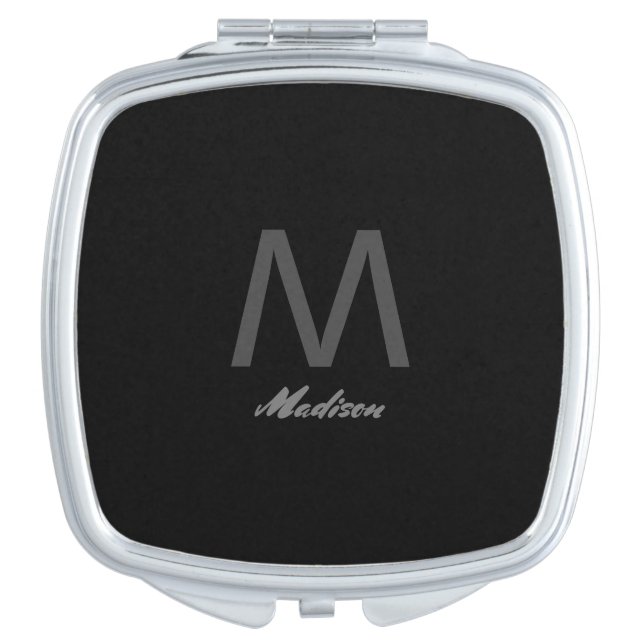 Monograms Bridesmaid Groomsmen Wedding Gift Favor Compact Mirror (Front)