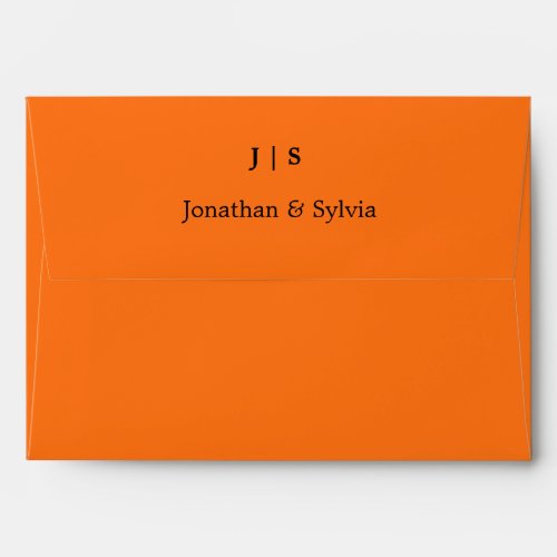 Monograms Custom Name Bright Orange Fall Weddings Envelope