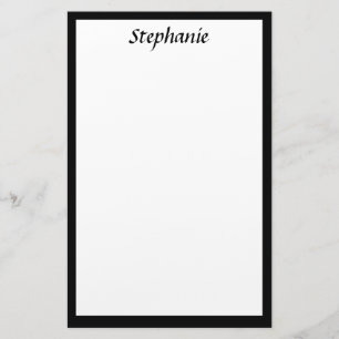 Monograms Custom Name Color Black Borders Wedding Stationery