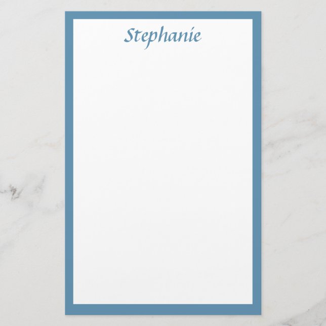 Monograms Custom Name Color Dusty Blue Wedding Stationery (Front)