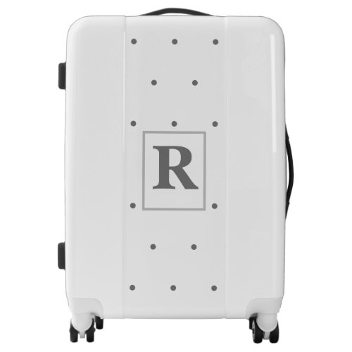 Monograms Custom Name Grey Gray White Classy Luggage