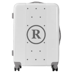 Monograms Custom Name Polka Dots Grey White Cute Luggage