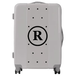 Monograms Custom Name Polka Dots White Grey Trendy Luggage
