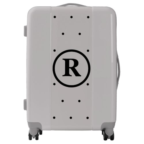 Monograms Custom Name Polka Dots White Grey Trendy Luggage