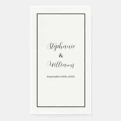 Monograms Custom Name Wedding Simple Minimal 2024 Paper Guest Towels