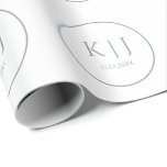 Monograms Dusty Blue Elegant Minimalist Wedding Wrapping Paper<br><div class="desc">Printed with monogram initials for couples in custom dusty blue color great for weddings,  engagements,  anniversay etc (which you can edit,  change and personalize) in simple,  elegant design!</div>