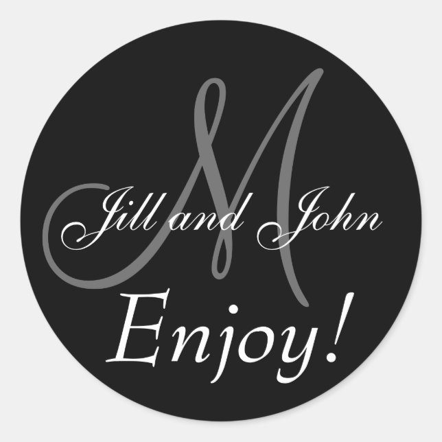 Monograms for Wedding Favor Labels (Front)