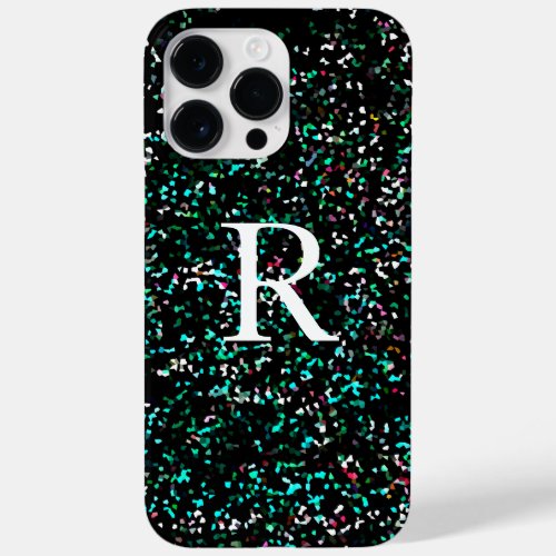 Monograms Glitter Patterns Colorful Bright Black Case_Mate iPhone 14 Pro Max Case