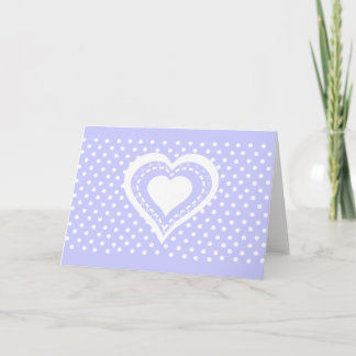 Monograms Heart Lilac & white polka dots pattern Note Card
