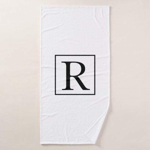 Monograms Initial Black White Custom Name Cute Bath Towel