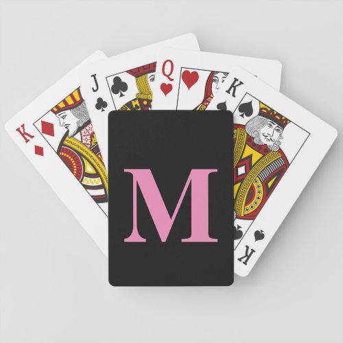 Monograms Initial Name Pink Black Girly Gift Favor Playing Cards