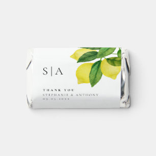 Monograms Lemon Branch Greenery Thank You Wedding Hershey's Miniatures