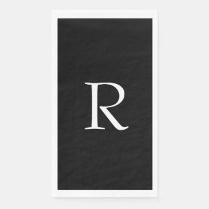 Monograms Letter Black White Wedding Bridal Shower Paper Guest Towels
