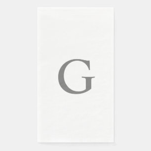 Monograms Letter Initial Graduation Party Grey Paper Guest Towels