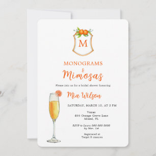 Monograms & Mimosas Bridal Shower Invitation
