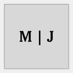 Monograms Name Black White Minimalist 2024 Wedding Sticker