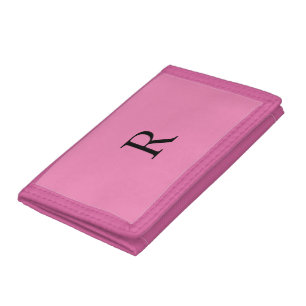 Monograms Name Bright Color Pink Gift Party Favor Tri-fold Wallet