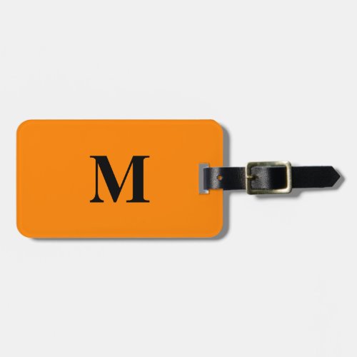 Monograms Name Orange Black Halloween Holiday Gift Luggage Tag