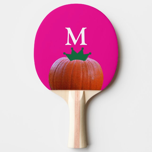 Monograms Pink Orange Pumpkin Baby Shower Favor Ping Pong Paddle (Front)