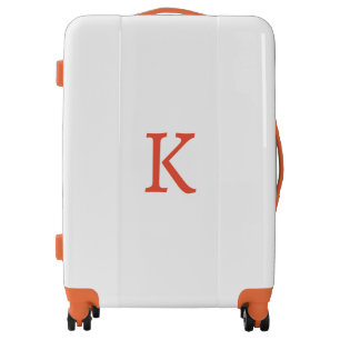 Monograms Wedding Birthday Gift Favor Orange White Luggage