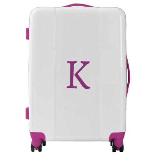 Monograms Wedding Birthday Gift Favor Purple White Luggage