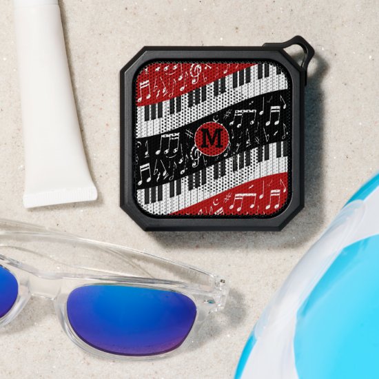 Monogrm Curve piano keys and musical notes Bluetooth Speaker