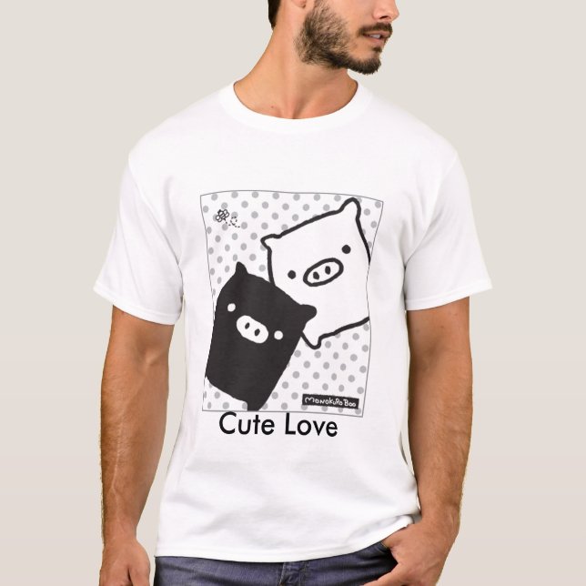 Monokuro Boo1, Cute Love T-Shirt (Front)