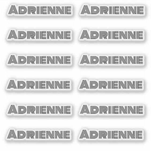 Monoline Big Letters Personalized Name Sticker (Front)