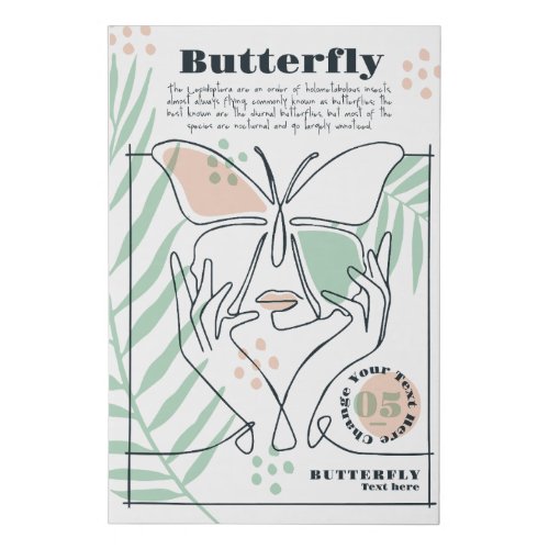 MONOLINE BUTTERFLY FAUX CANVAS PRINT