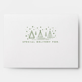 Monoline Christmas Trees Envelope