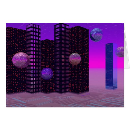 Monolith Quest, Abstract City Violet Cards (Front Horizontal)