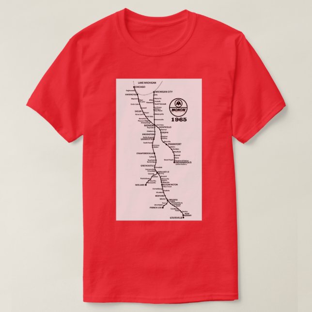 MONON RAILROAD SYSTEM 1965 T-Shirt (Design Front)