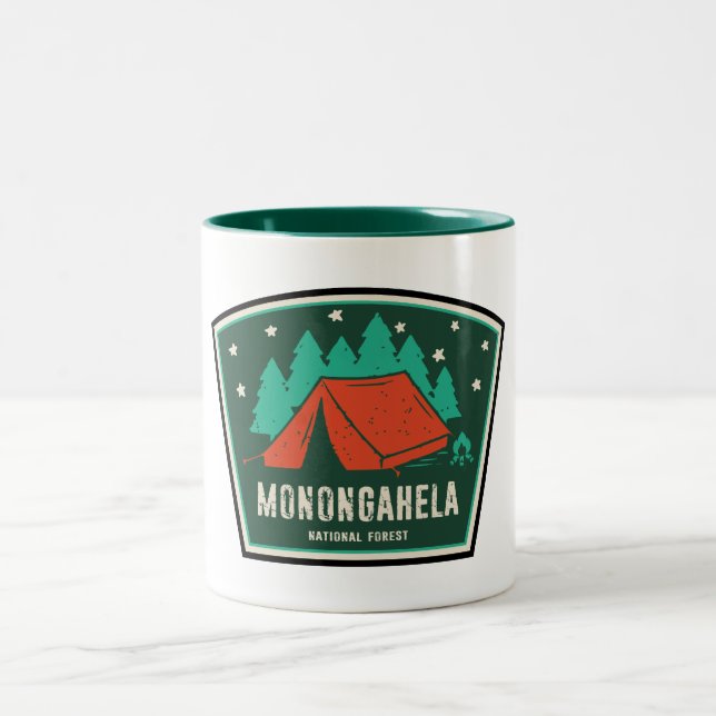 Monongahela National Forest West Virginia Camping Two-Tone Coffee Mug (Center)