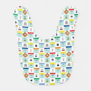 monopoly cardboard game night baby bib